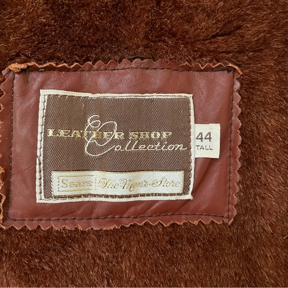 Vintage Sears Leather Shop 70s/80s Russet Leather coat w/zip out vest *EVC - Picture 12 of 16